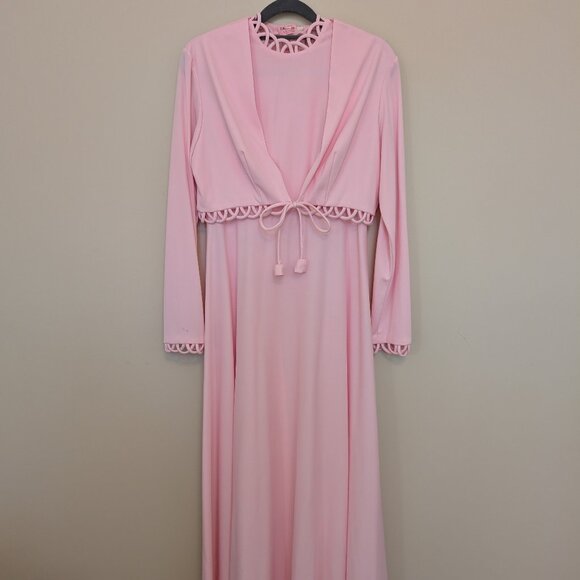 VINTAGE HANDMADE Bright Pink Hippie Dress 1960s - Picture 1 of 16